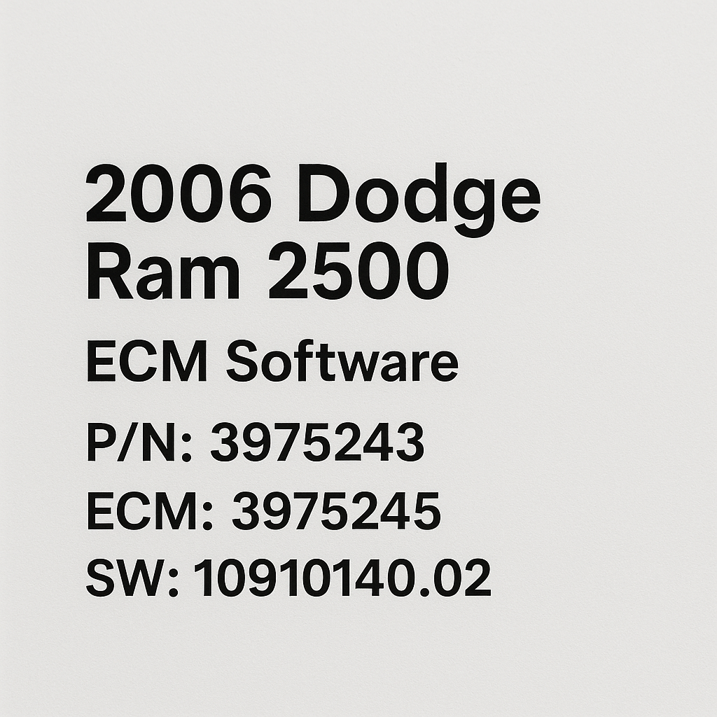 stock 2006 dodge ram 2500 ecm software