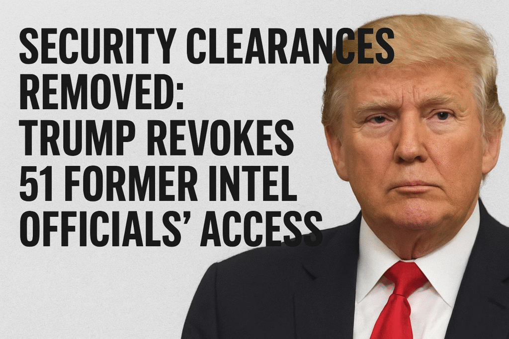 trump revokes security clearances of 51 former intelligence officials