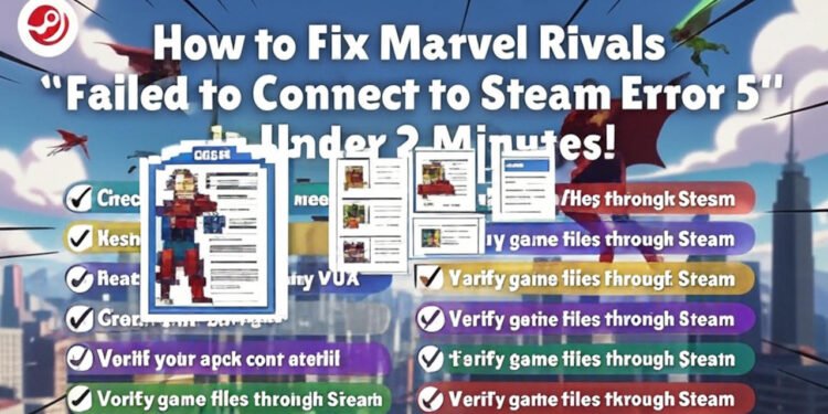 marvel rivals failed to connect to steam error 5