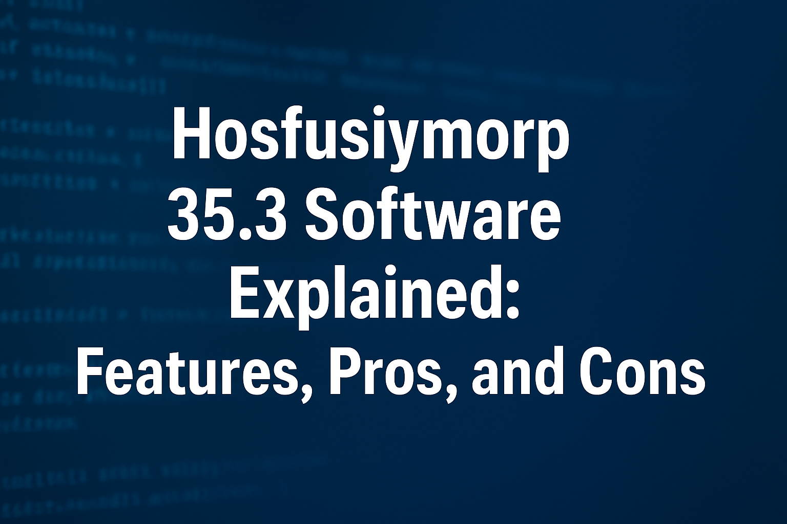 should i use hosfusiymorp 35.3 software